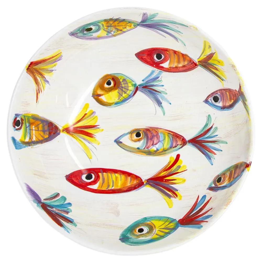 Pesci Colorati Deep Bowl - White, Ceramic