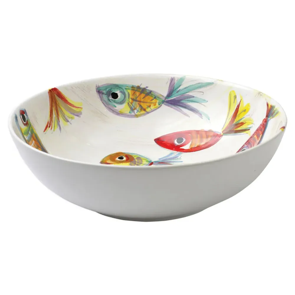 Pesci Colorati Deep Bowl - White, Ceramic
