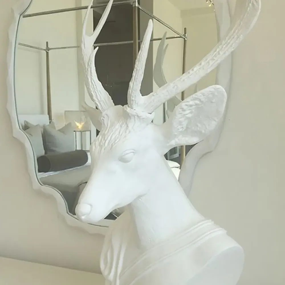 Petal Coastal Oval Wall Mirror - White, Resin