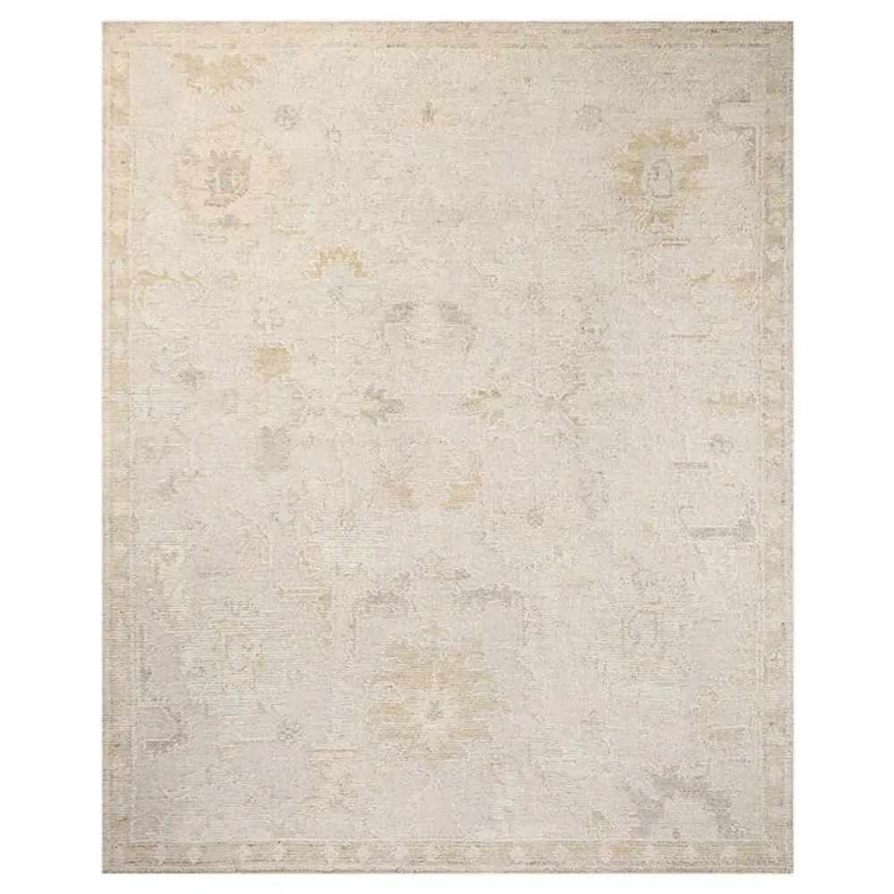 Peyton Patterned Hand Knotted Rug - Grey, Wool