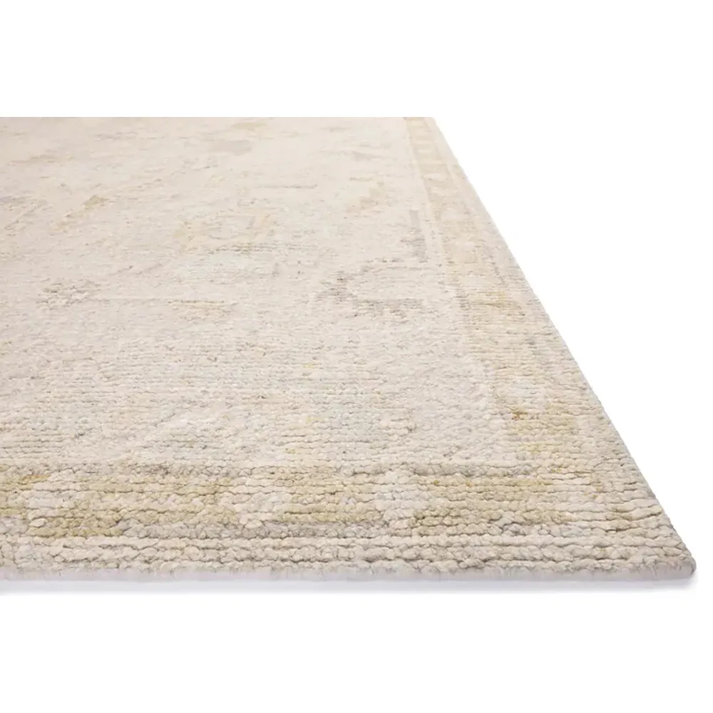 Peyton Patterned Hand Knotted Rug - Grey, Wool