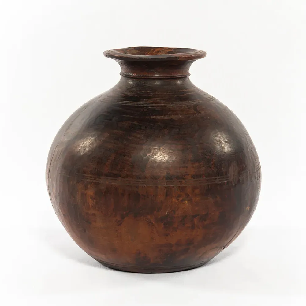Phil Decorative Table Vase - Brown, Wood