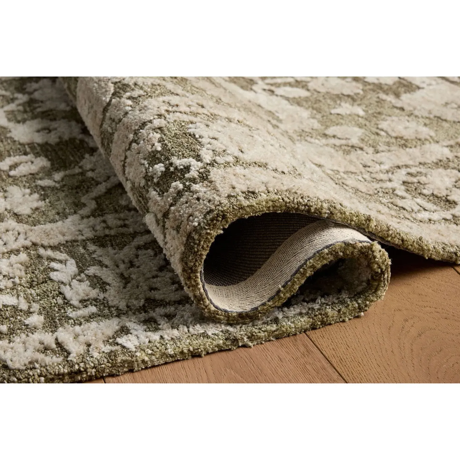 Phileas Large Oushak Patterned Rug - Green, Polyester