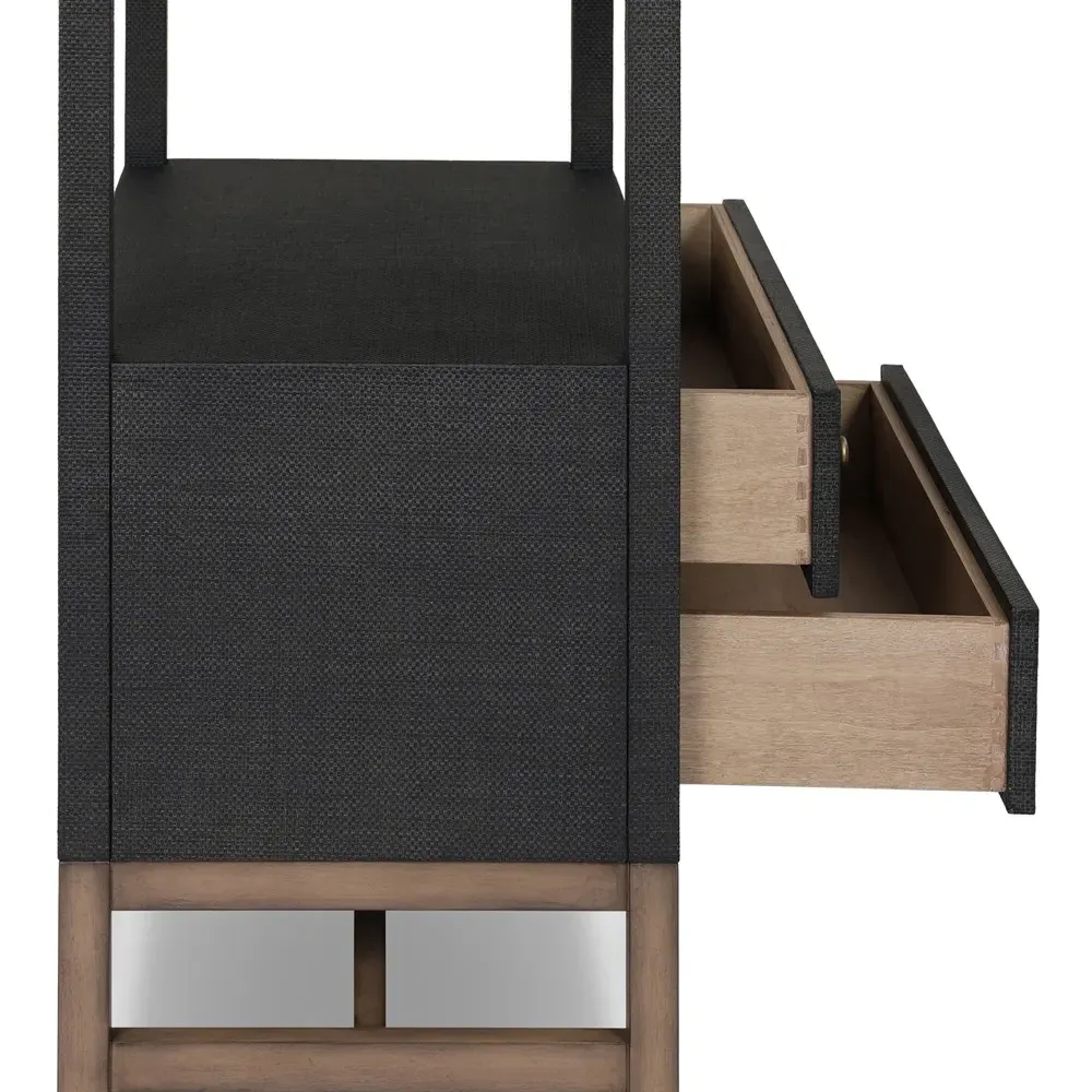 Philip Bookcase with Drawer - Black, Mahogany