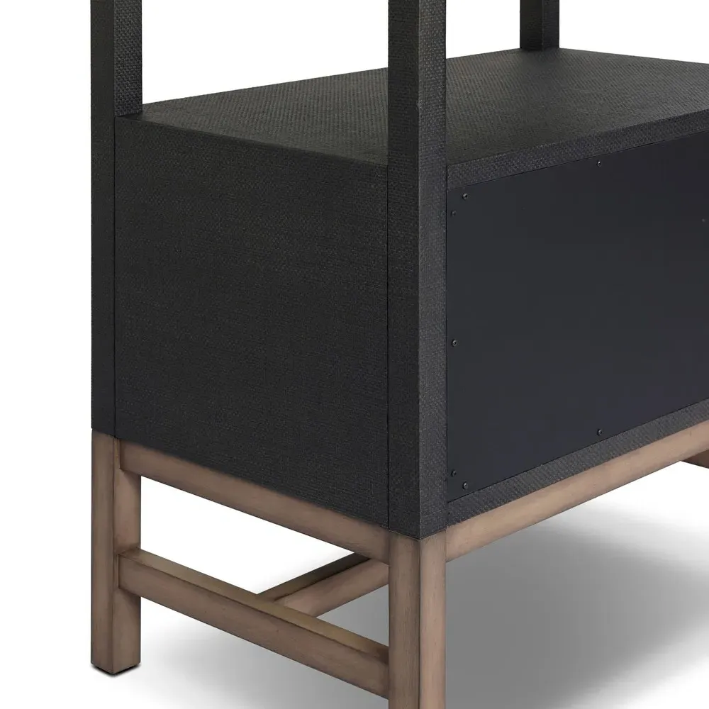 Philip Bookcase with Drawer - Black, Mahogany