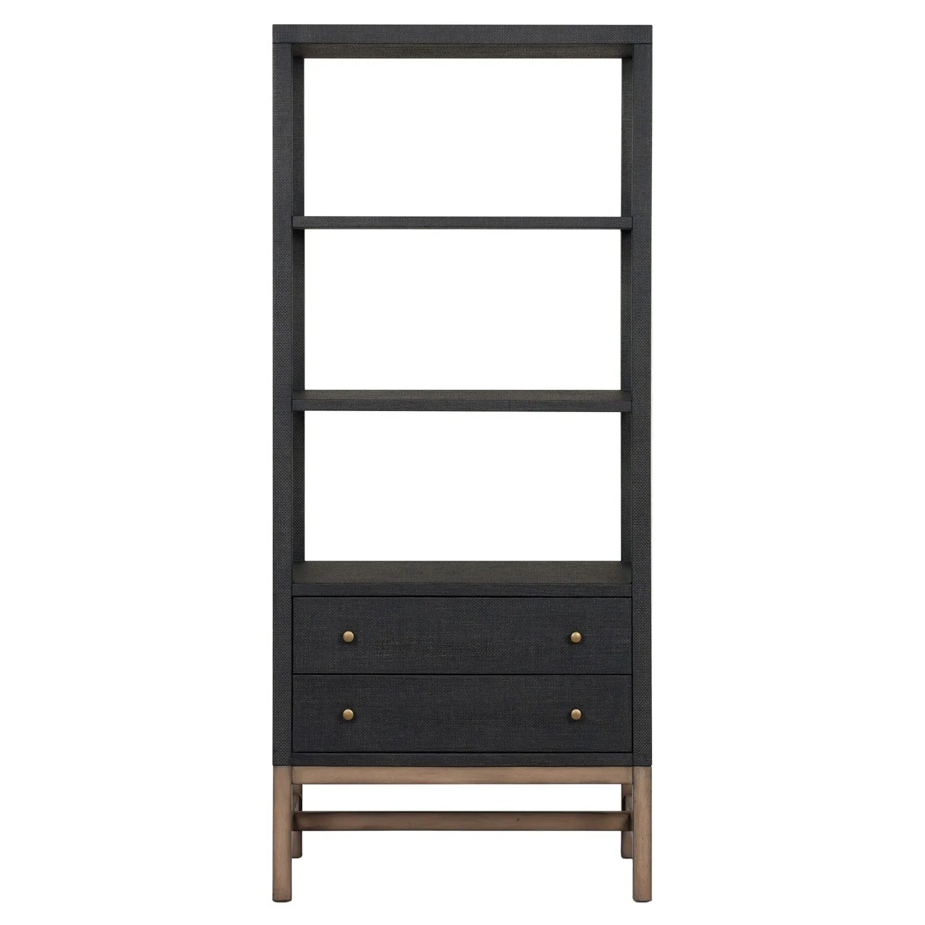 Philip Bookcase with Drawer - Black, Mahogany