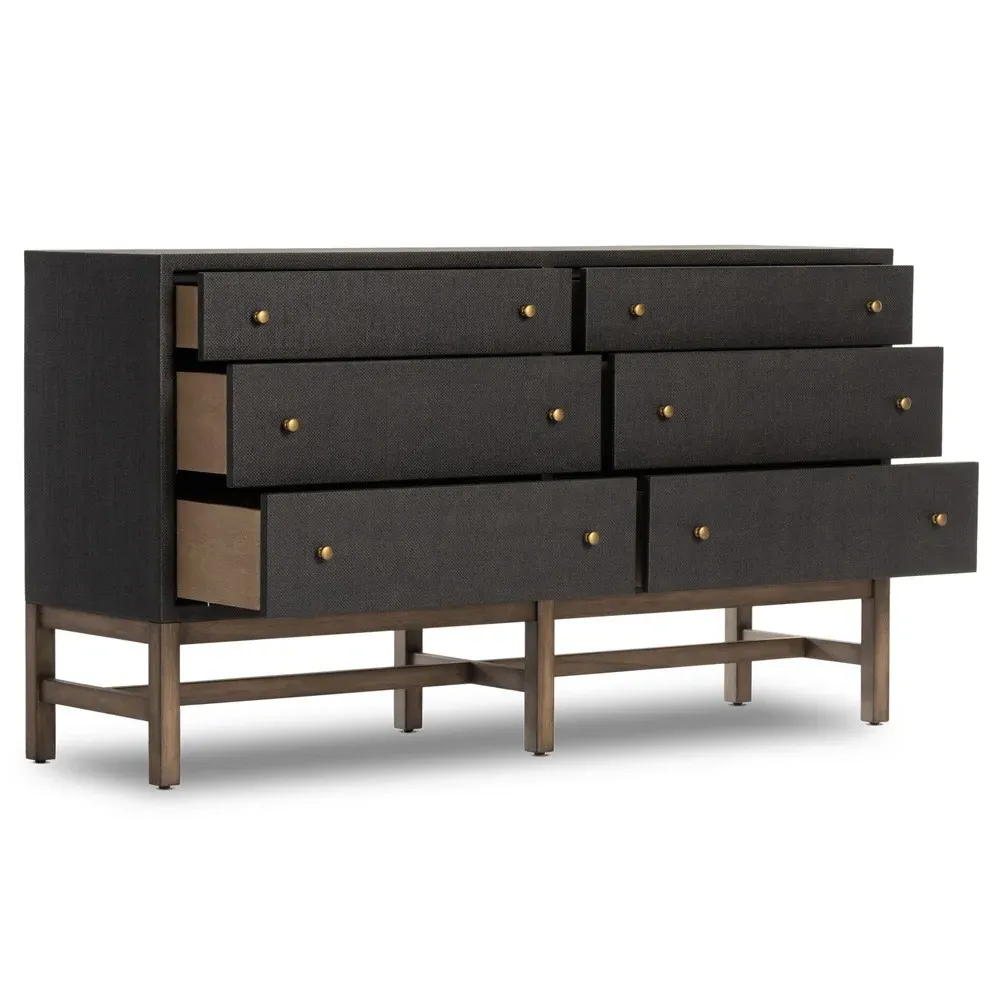 Philip Double Dresser - Black, Mahogany