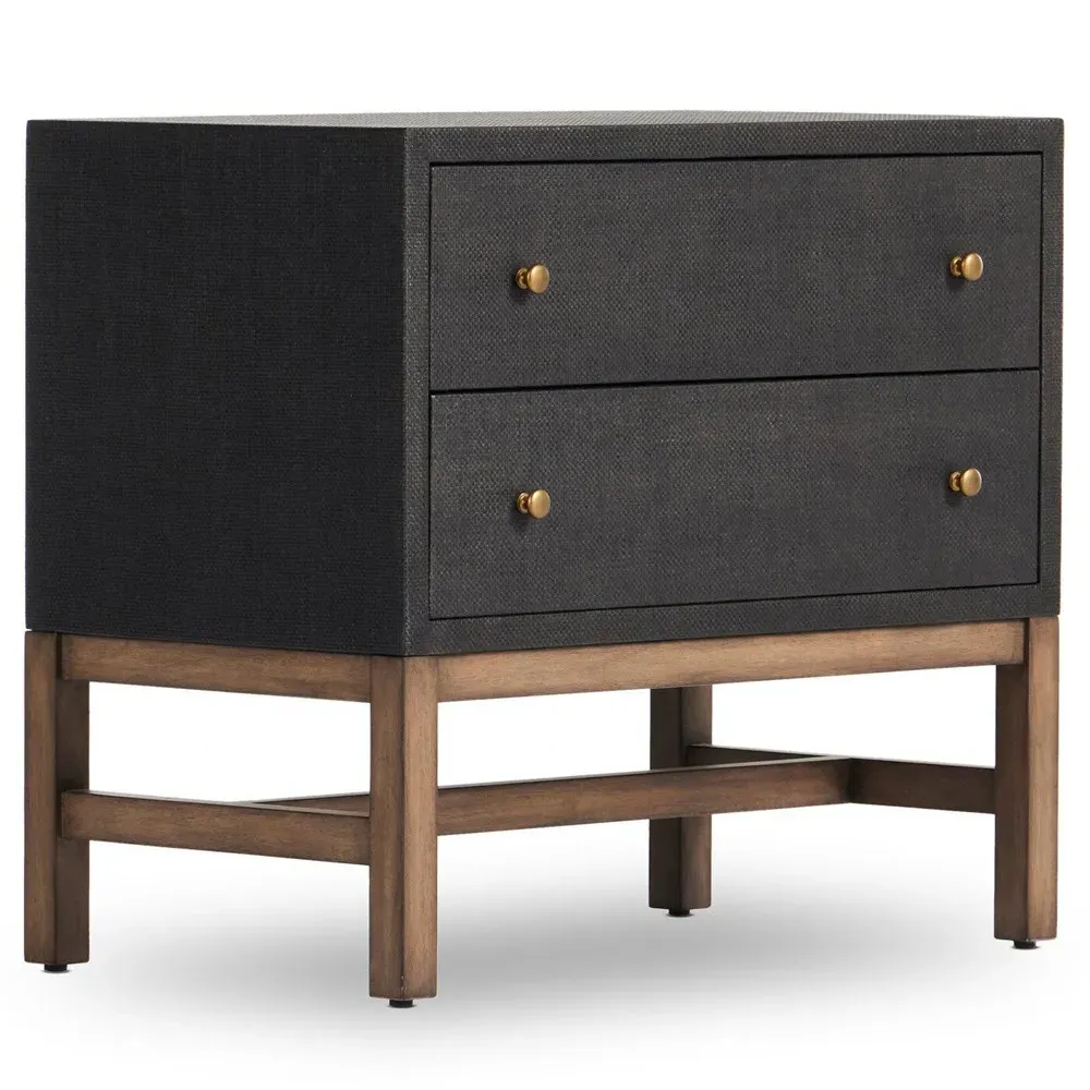 Philip Nightstand - Black, Mahogany