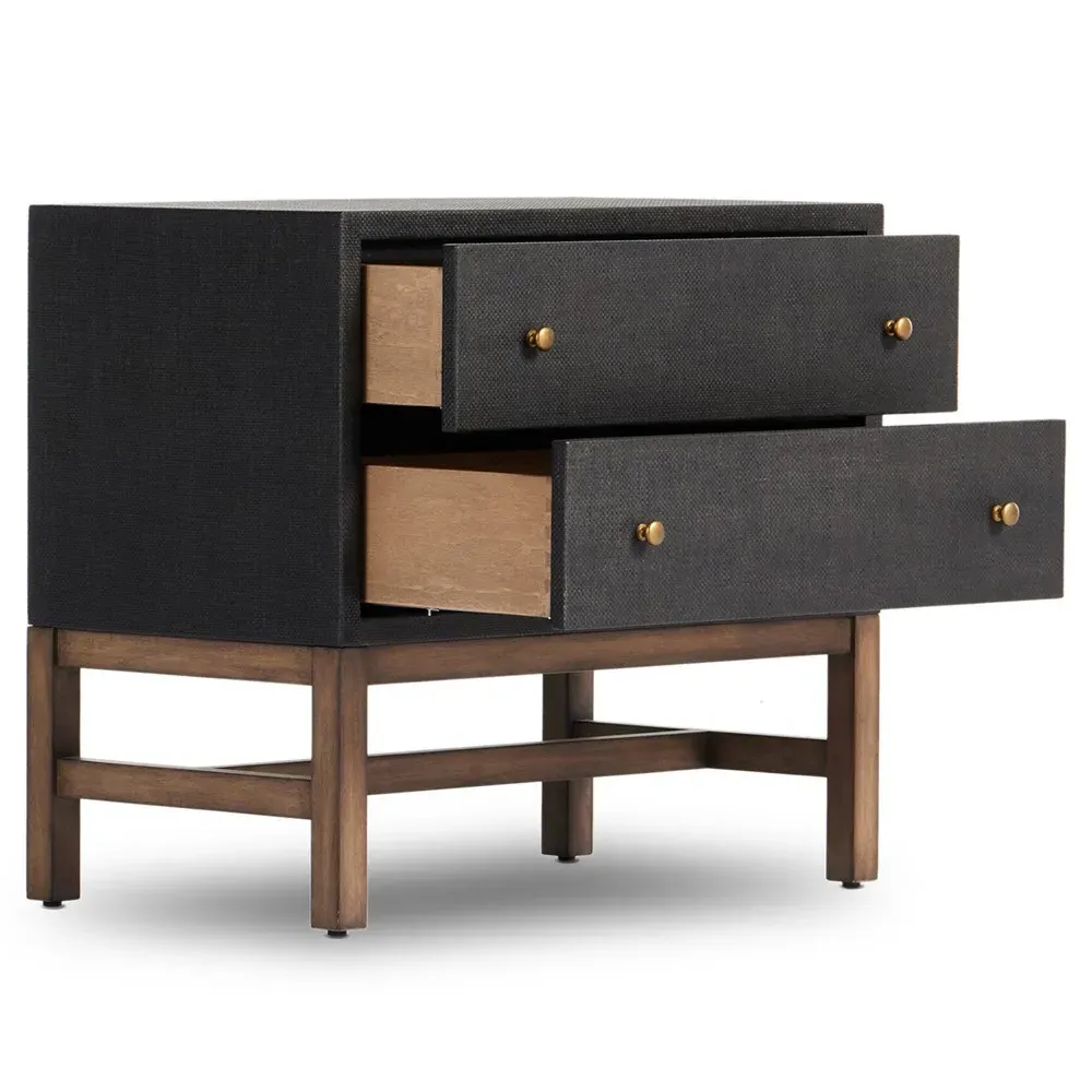 Philip Nightstand - Black, Mahogany