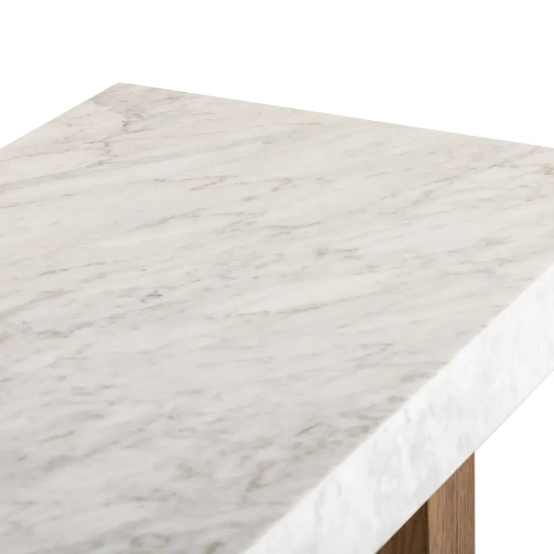 Philip Rectangular Console Table - Brown, Carrara Marble