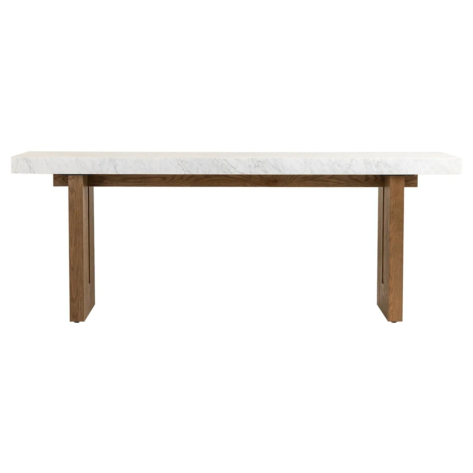 Philip Rectangular Console Table - Brown, Carrara Marble image