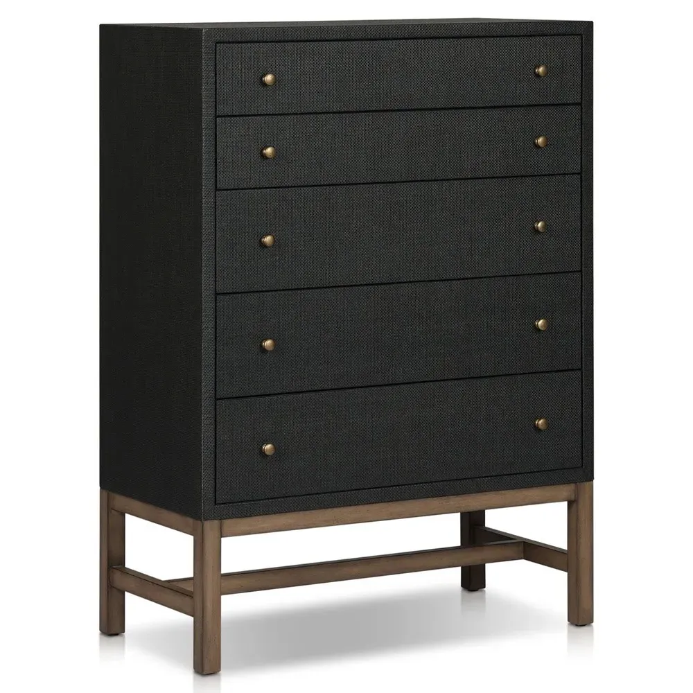 Philip Tall Dresser - Black, Mahogany