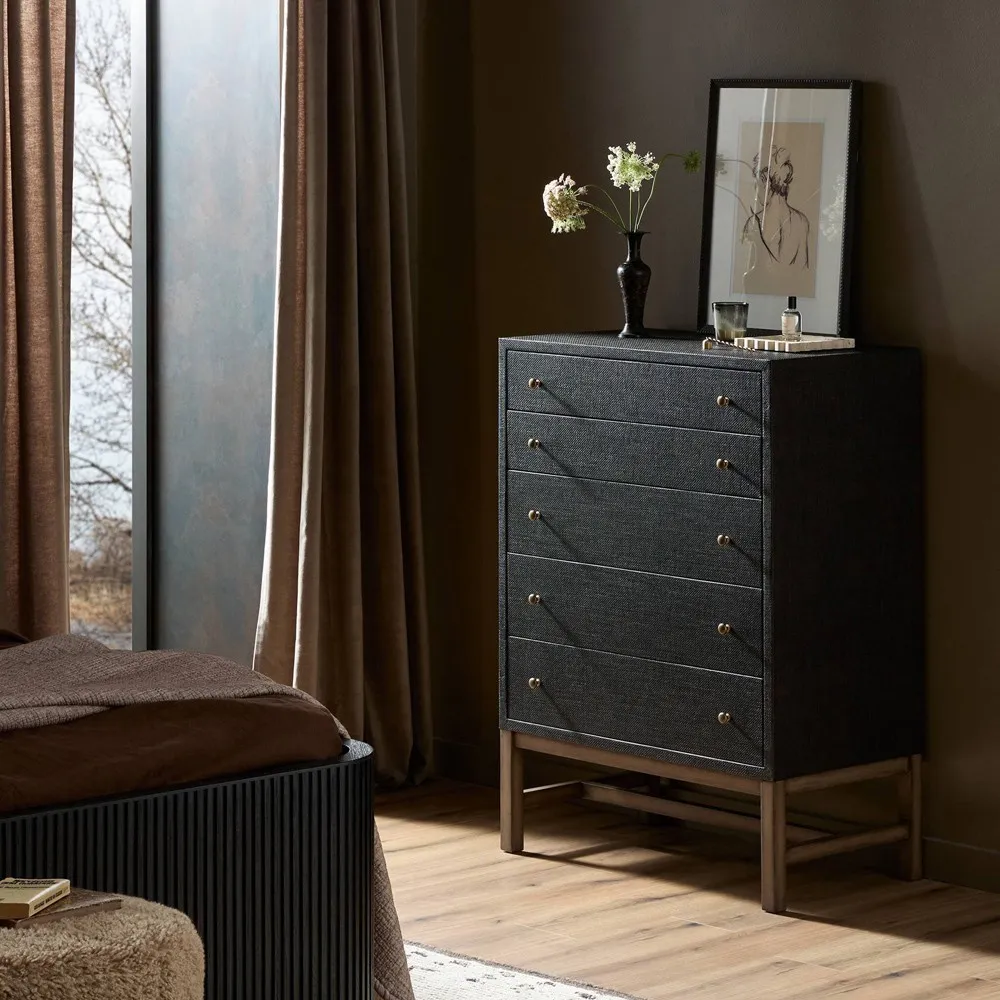 Philip Tall Dresser - Black, Mahogany