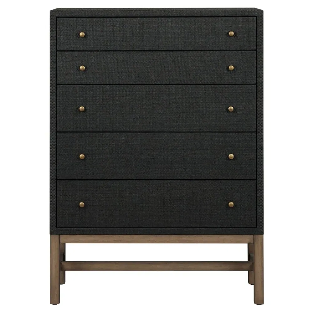 Philip Tall Dresser - Black, Mahogany