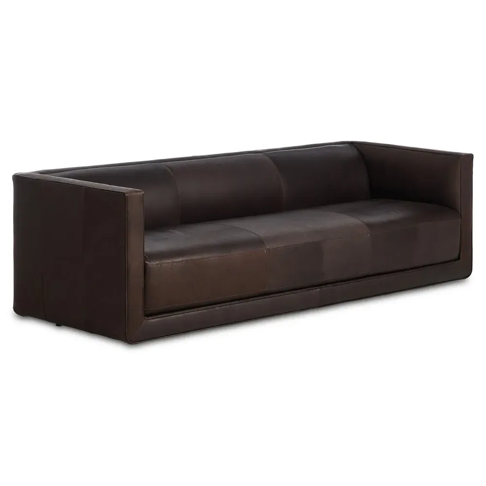 Phillip 3-Seater Sofa - Cigar, Leather