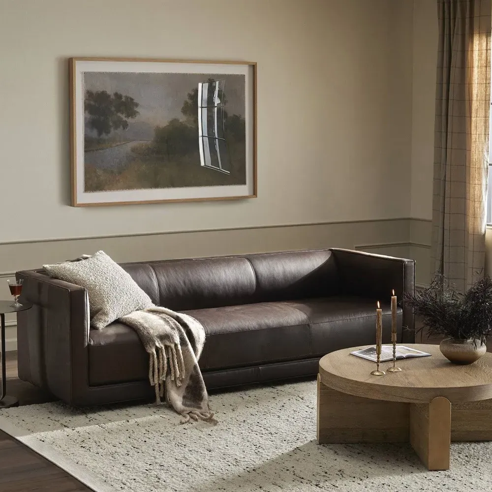 Phillip 3-Seater Sofa - Cigar, Leather