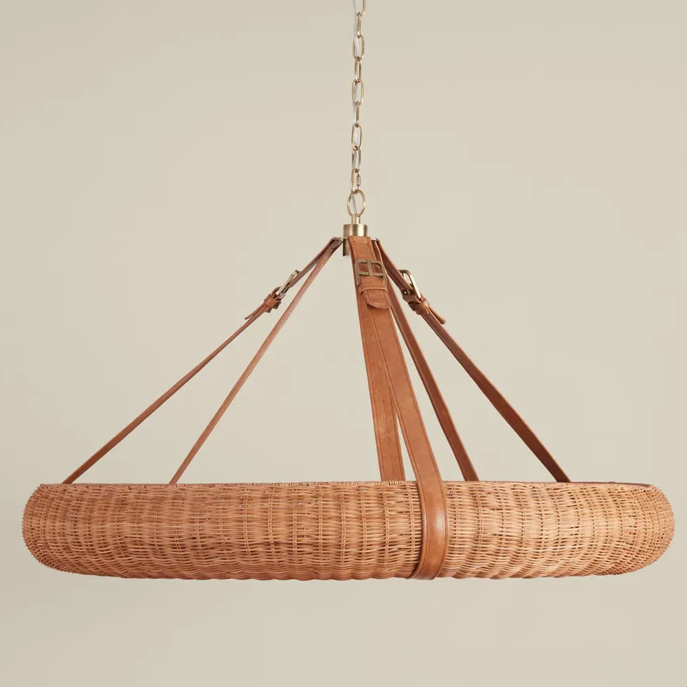 Phillip Halo Chandelier - Natural, Rattan