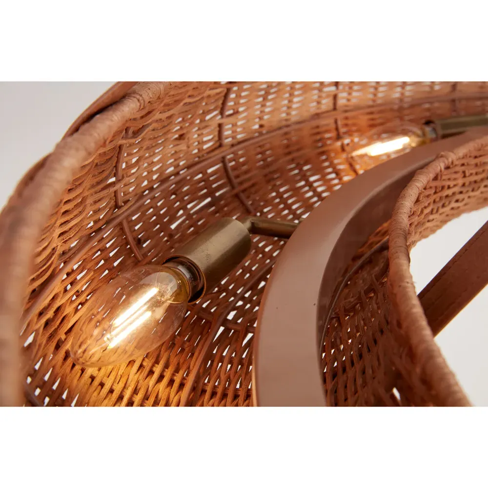 Phillip Halo Chandelier - Natural, Rattan