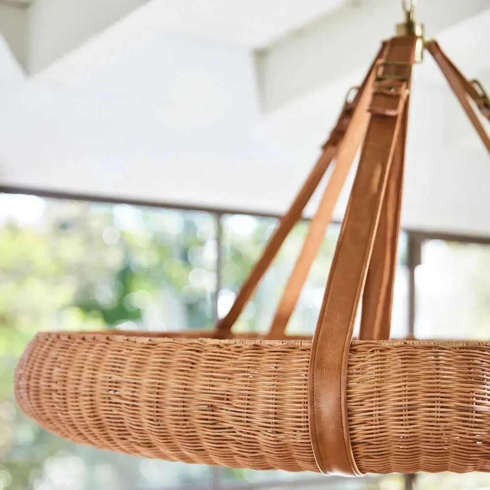 Phillip Halo Chandelier - Natural, Rattan