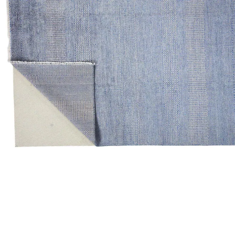 Phineas Striped Hand Knotted Rug - Blue, Wool