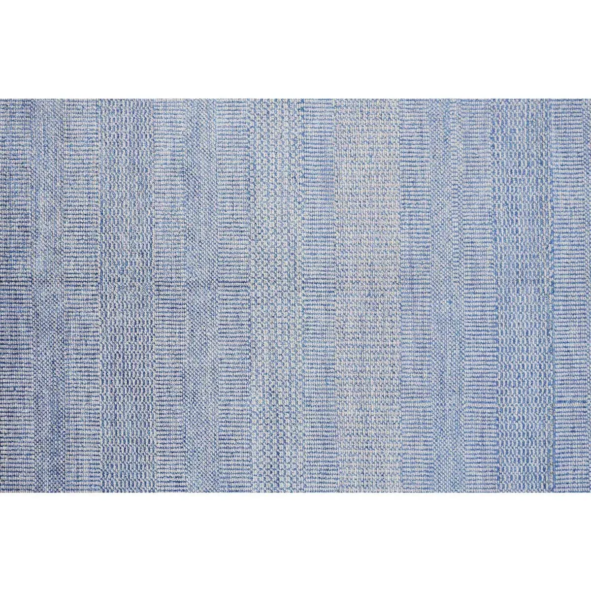 Phineas Striped Hand Knotted Rug - Blue, Wool