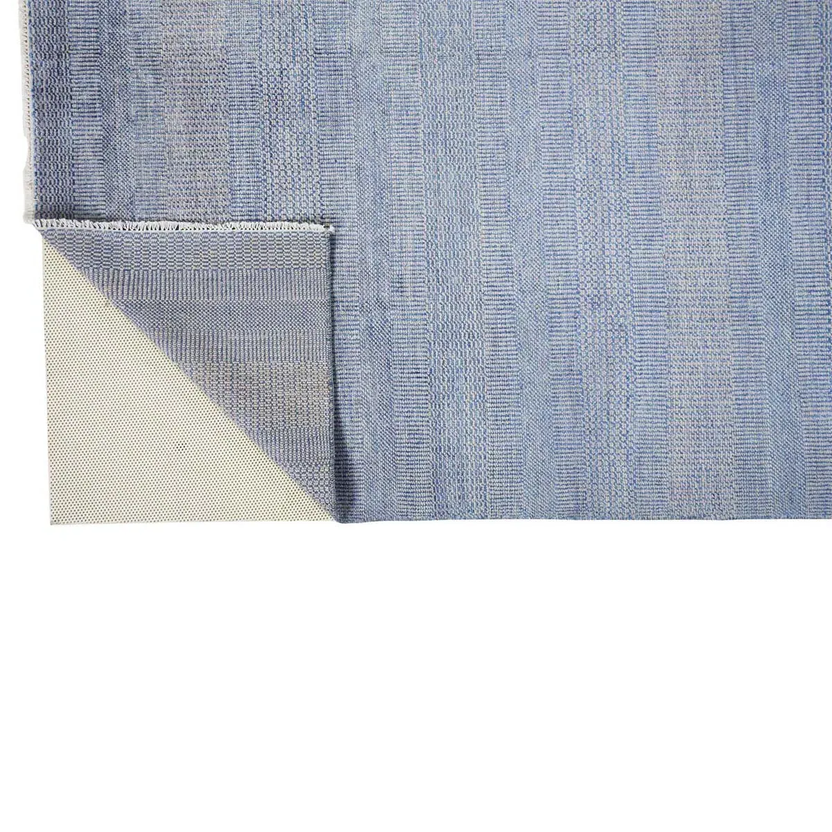 Phineas Striped Hand Knotted Rug - Blue, Wool