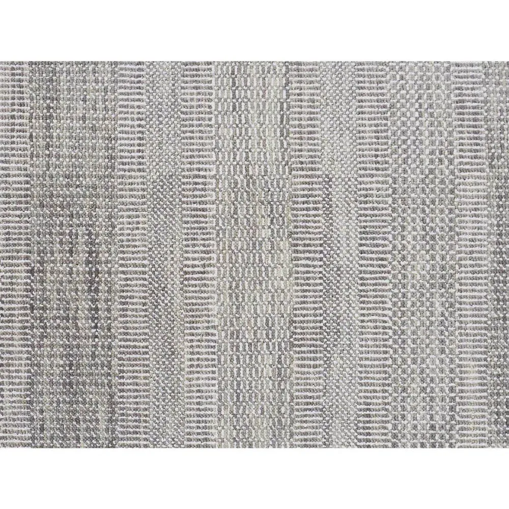Phineas Striped Hand Knotted Rug - Grey, Wool