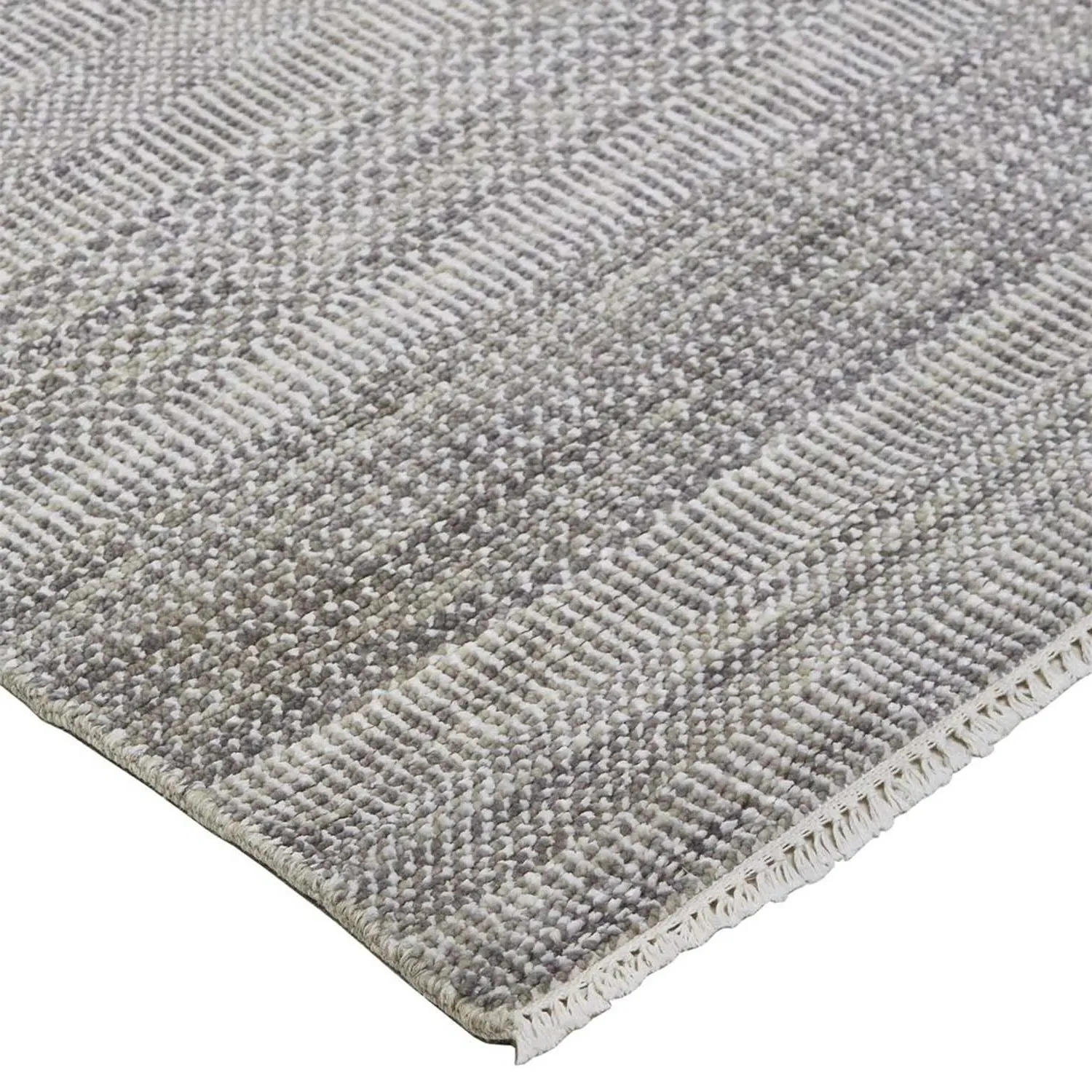 Phineas Striped Hand Knotted Rug - Grey, Wool