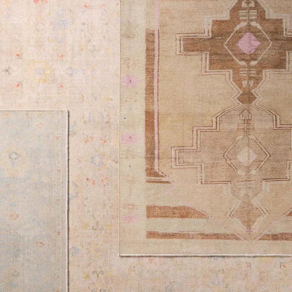 Phoebe Global Bazaar Medallion Rug 4'x6' - Tan Pink, Cotton