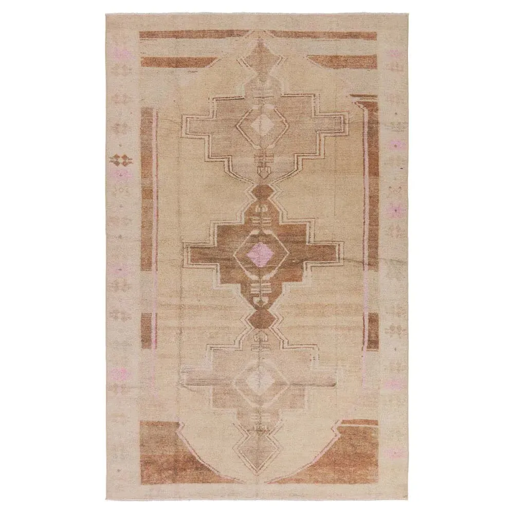 Phoebe Global Bazaar Medallion Rug 6'x9' - Tan Pink, Cotton