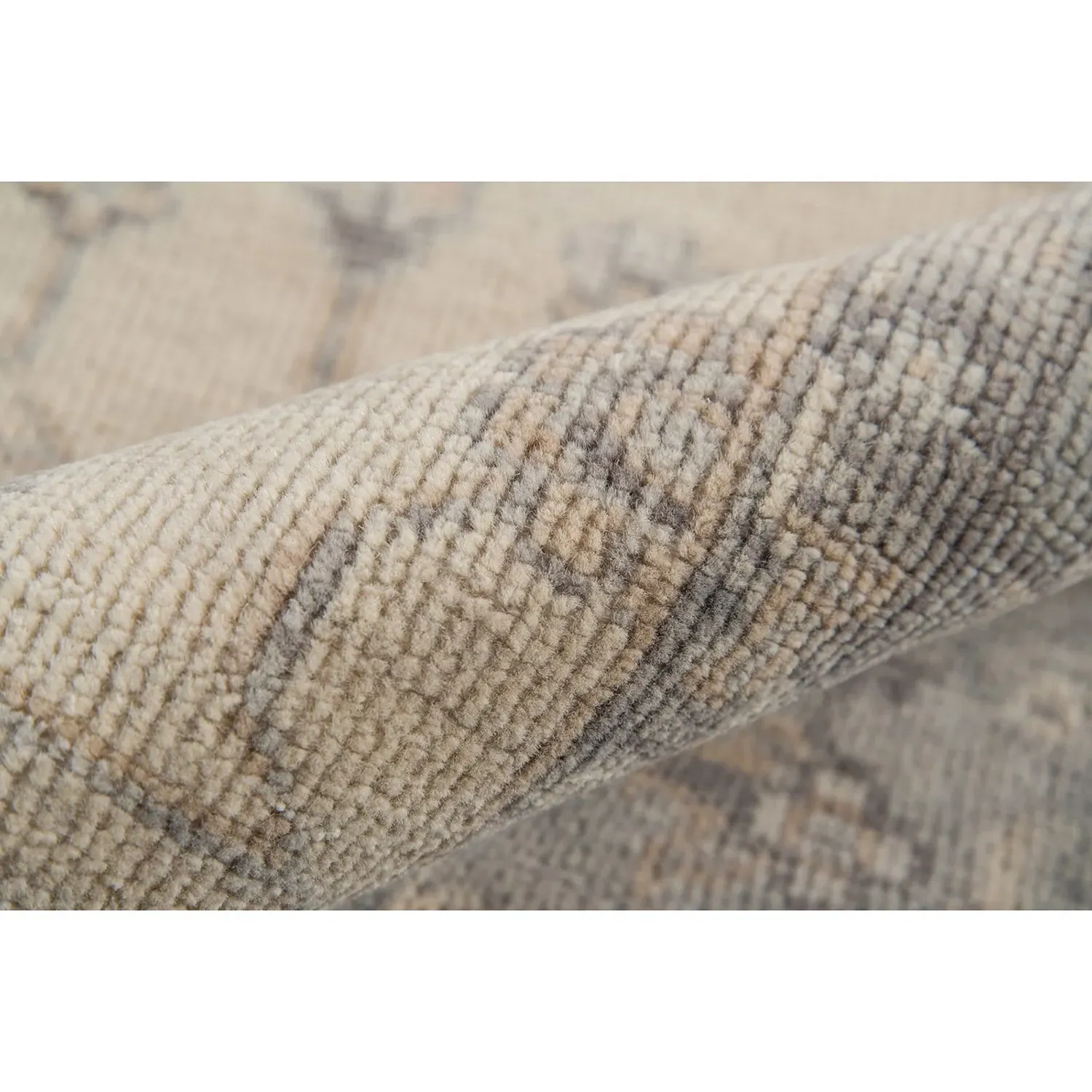 Phoebe Oriental Patterned Hand Knotted Rug - Beige, Wool