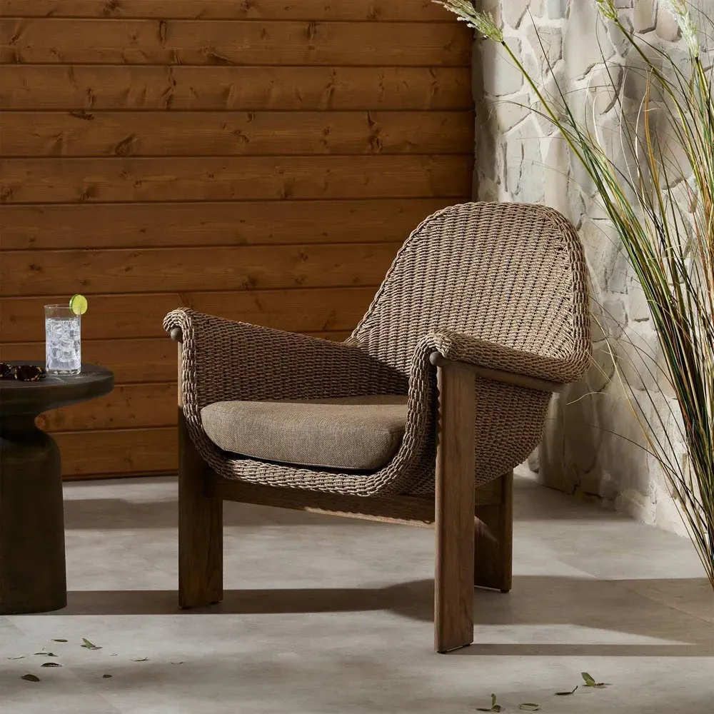 Phoebe Outdoor Lounge Chair - Brown, Teak
