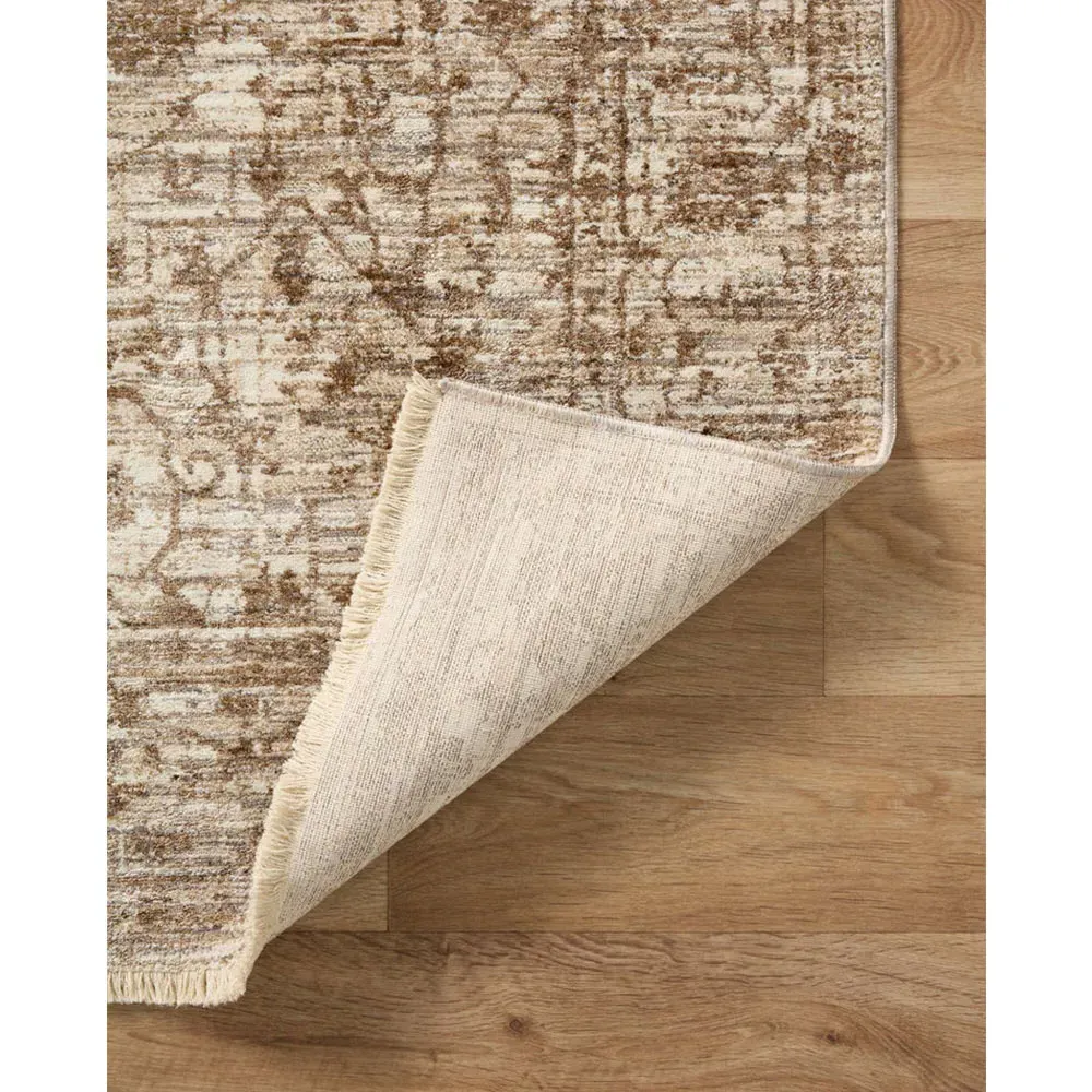 Phyra Ushak Patterned Rug - Brown Bark, Polyester