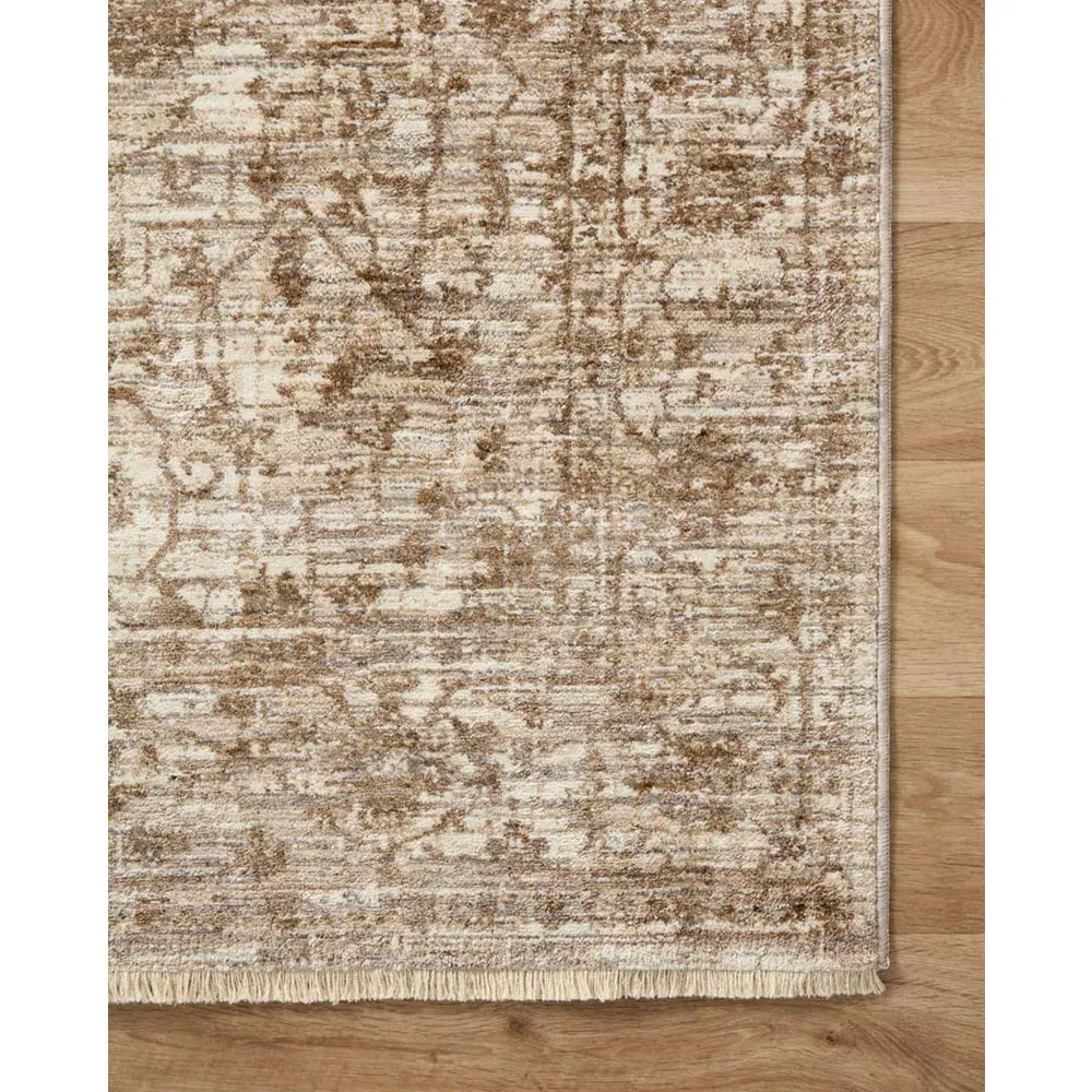 Phyra Ushak Patterned Rug Sample - Brown Bark, Polyester