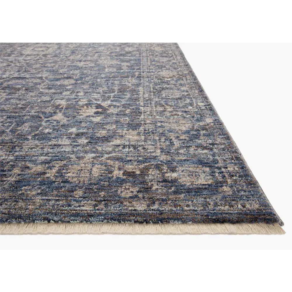 Phyra Ushak Patterned Rug Sample - Midnight Black, Polyester