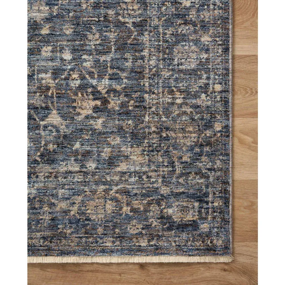 Phyra Ushak Patterned Rug Sample - Midnight Black, Polyester