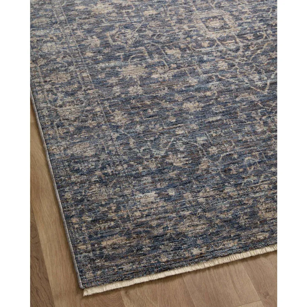 Phyra Ushak Patterned Rug Sample - Midnight Black, Polyester