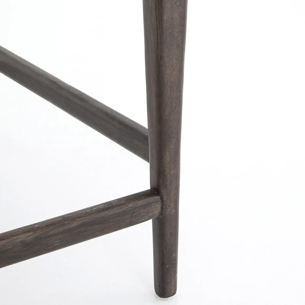 Pia Counter Stool with Arms - Black, Leather