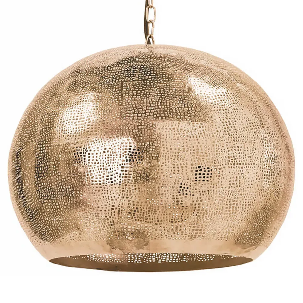 Pierced Sphere Pendant Light - Brass, Iron image
