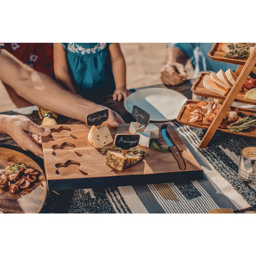 Pierre Charcuterie Cheese Cutting Board Set - Brown, Acacia Wood