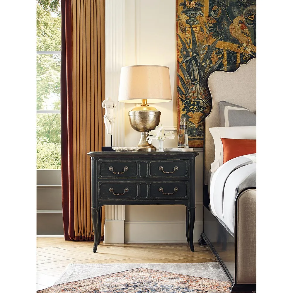 Pierre Nightstand - Black, Cherry Wood