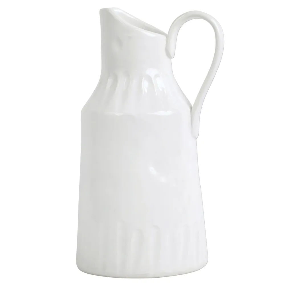 Pietra Serena Pitcher - White, Stoneware