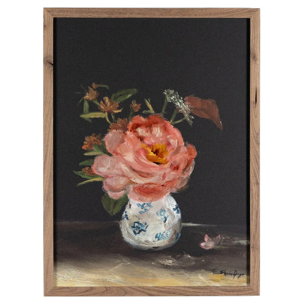 Pink Peony Painting 24x18 - Pink, Canvas