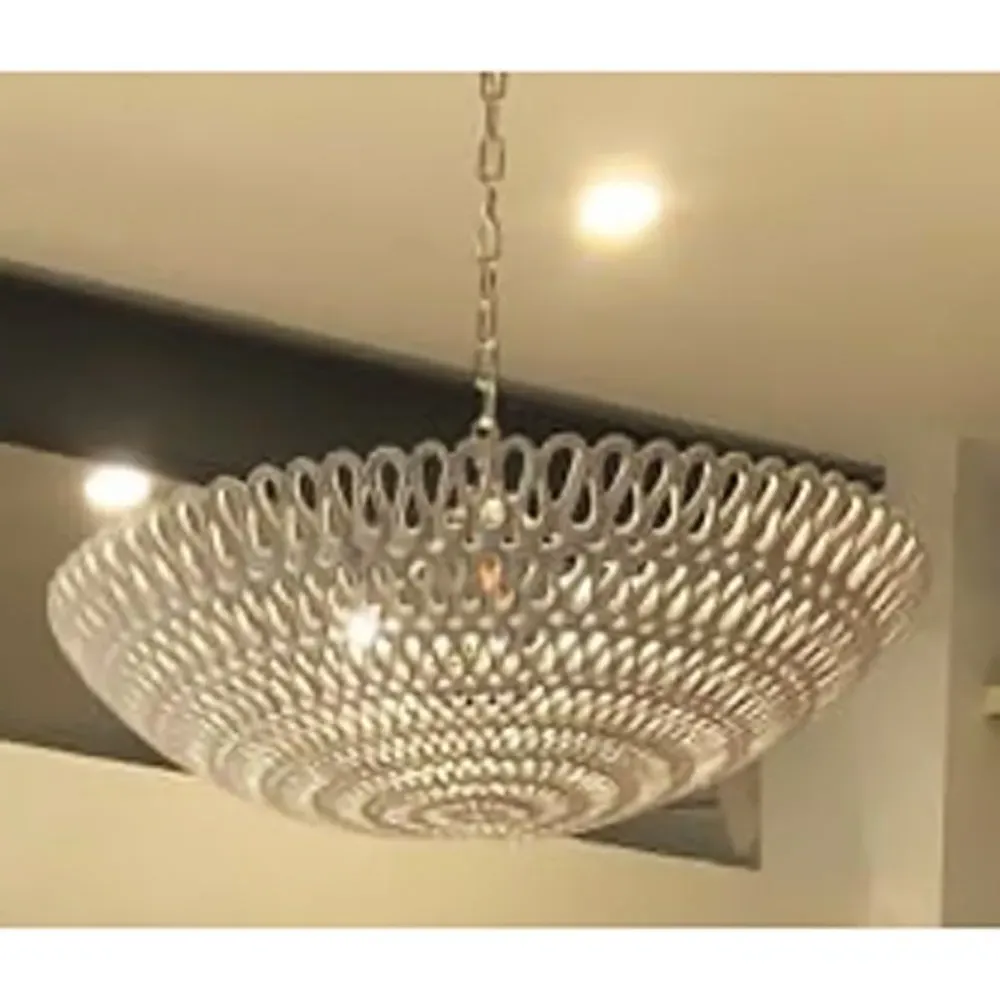 Pipa Bowl Chandelier - White, Resin