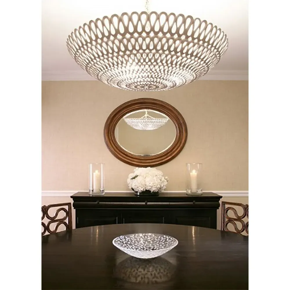 Pipa Bowl Chandelier - White, Resin