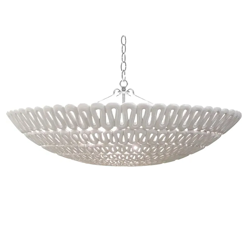 Pipa Bowl Chandelier - White, Resin image