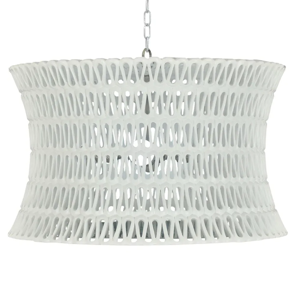 Pipa Drum Chandelier - White, Resin