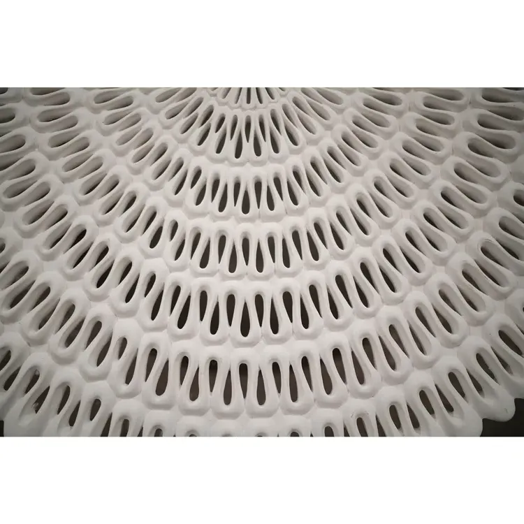 Pipa Ribboned Round Coffee Table - White, Resin