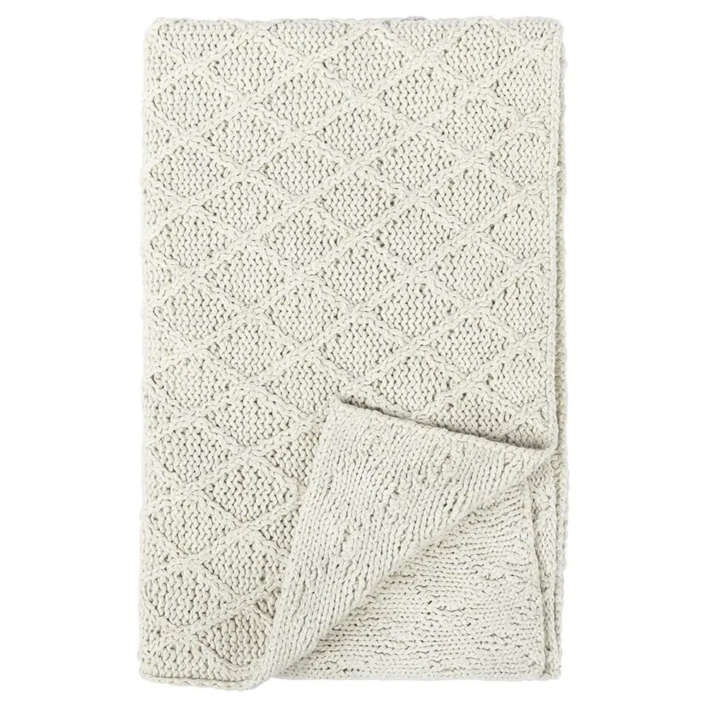 Pippa Cotton Throw Blanket - Cream