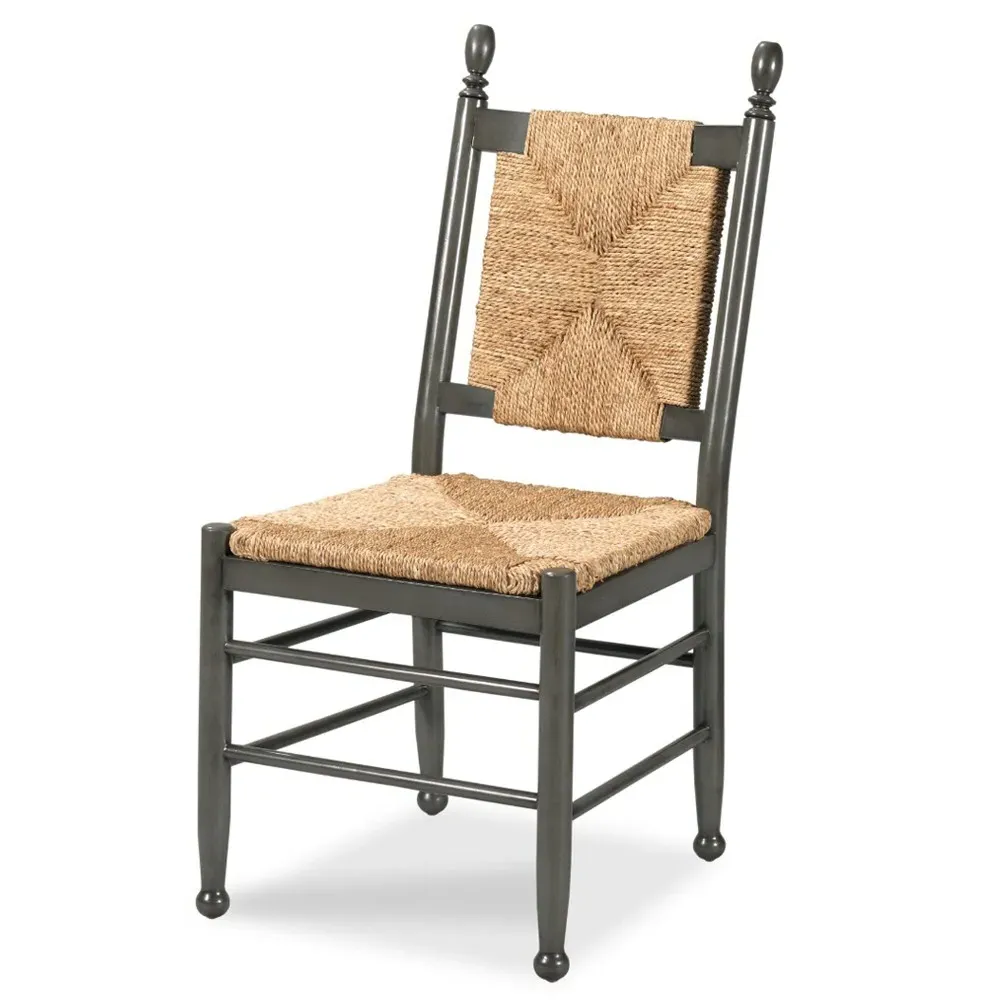 Plymouth Woven Rush Dining Chair - Black, Hardwood